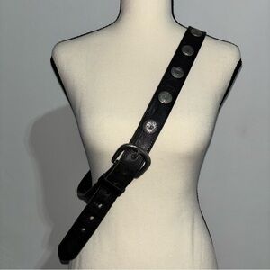 J. Murphy Genuine Leather Belt Black Studded Size 40 Made in Australia